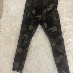 Athleta Olive & Black Camouflage Leggings